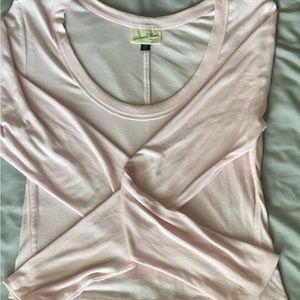 baby pink scoop neck shirt
